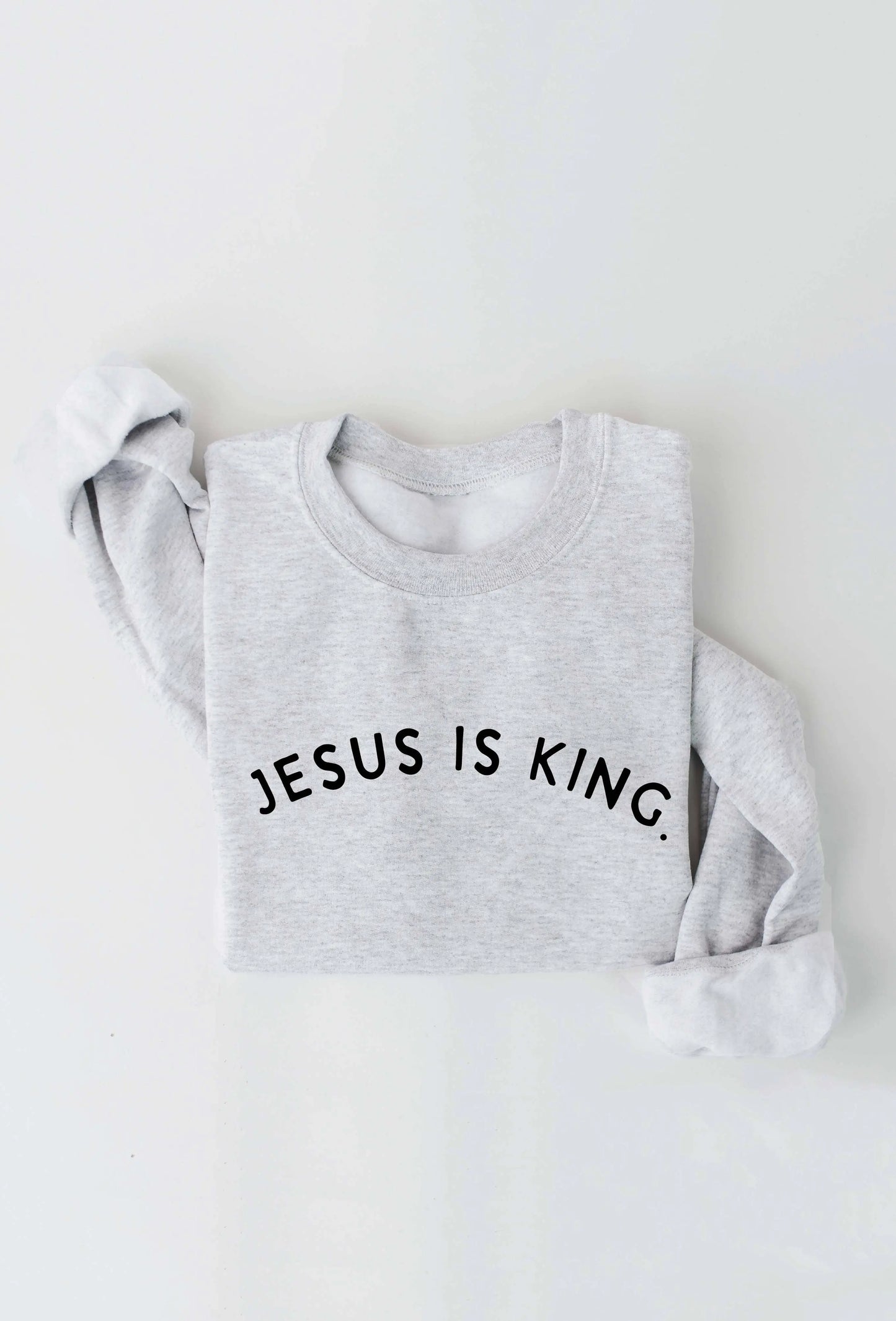 JESUS IS KING. Sweatshirt: BLACK / S OAT COLLECTIVE