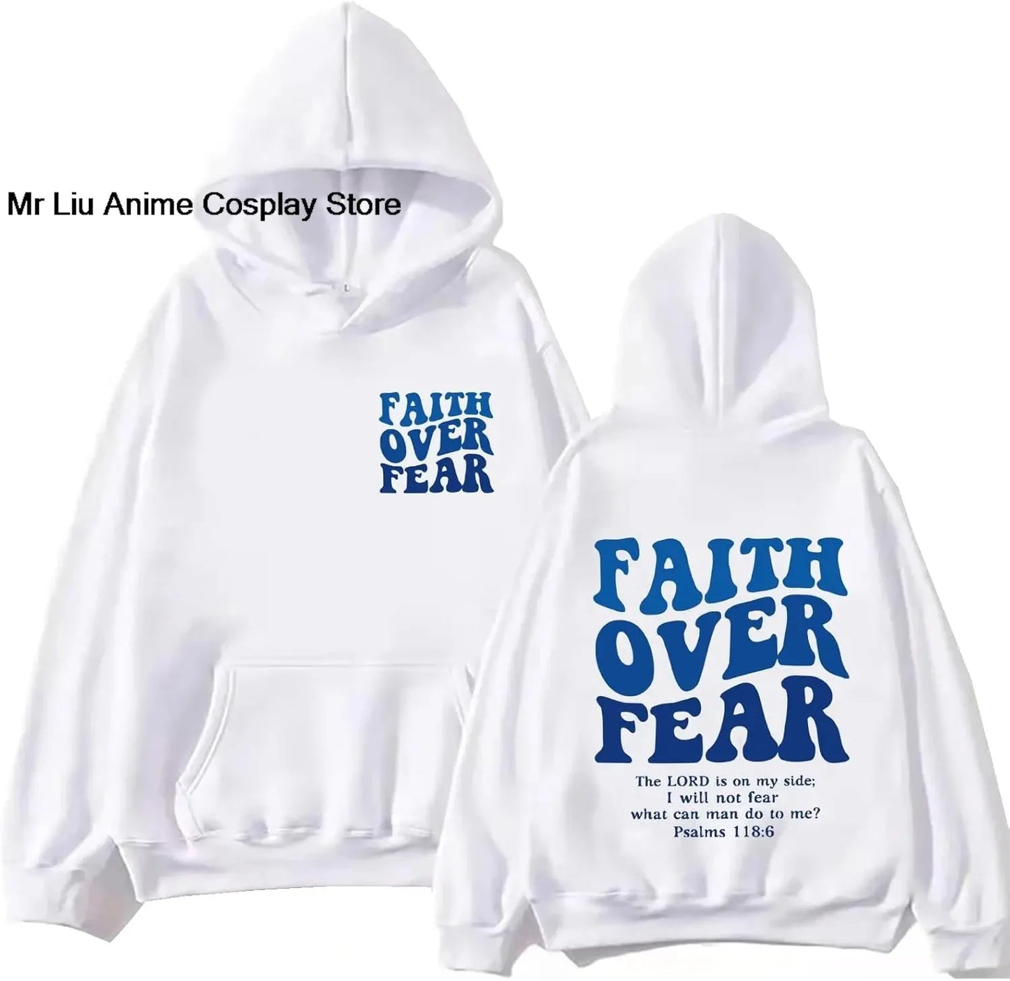 Faith Over Fear Hoodie Christian Jesus Bible Verse Faith Over Fear Sweatshirt Clothing Hebrews Revelation LLC