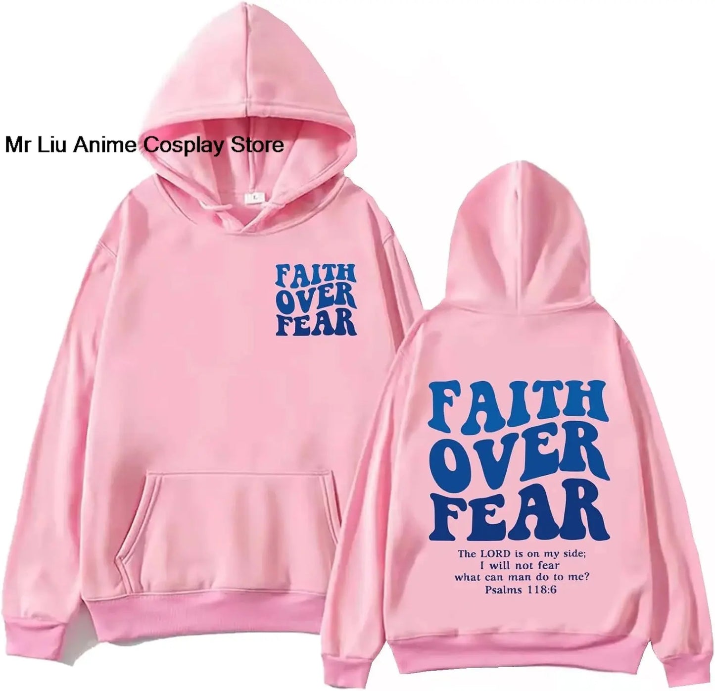 Faith Over Fear Hoodie Christian Jesus Bible Verse Faith Over Fear Sweatshirt Clothing Hebrews Revelation LLC