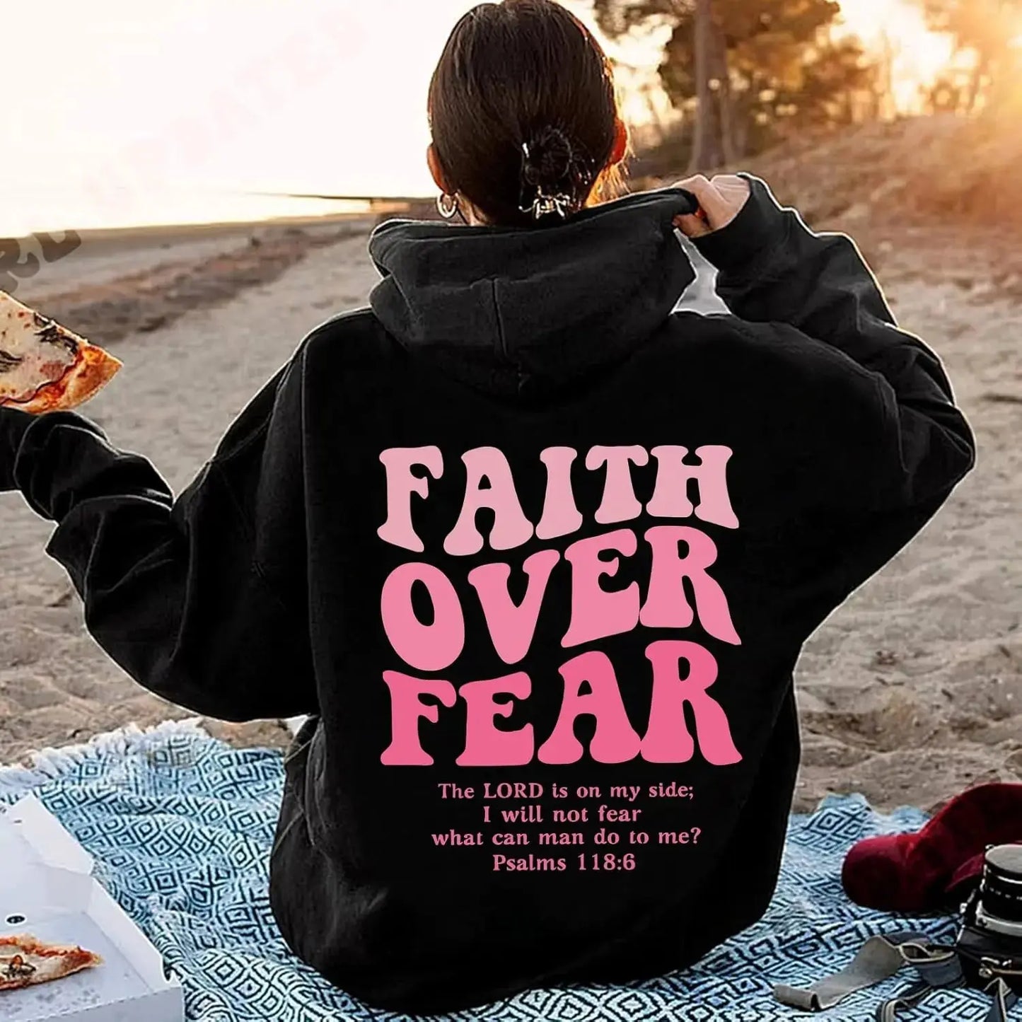 Faith Over Fear Hoodie Christian Jesus Bible Verse Faith Over Fear Sweatshirt Clothing Hebrews Revelation LLC