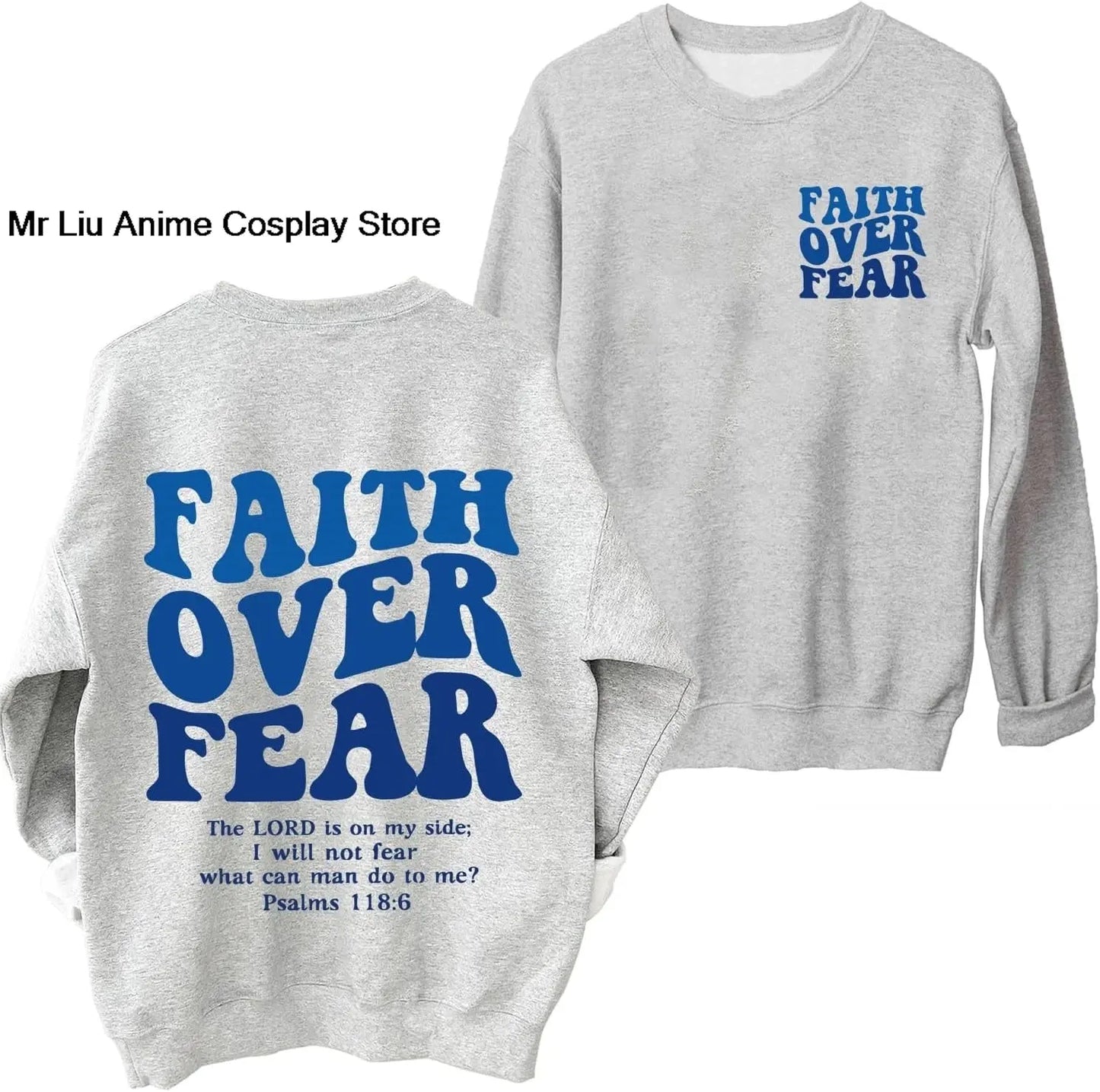 Faith Over Fear Hoodie Christian Jesus Bible Verse Faith Over Fear Sweatshirt Clothing Hebrews Revelation LLC