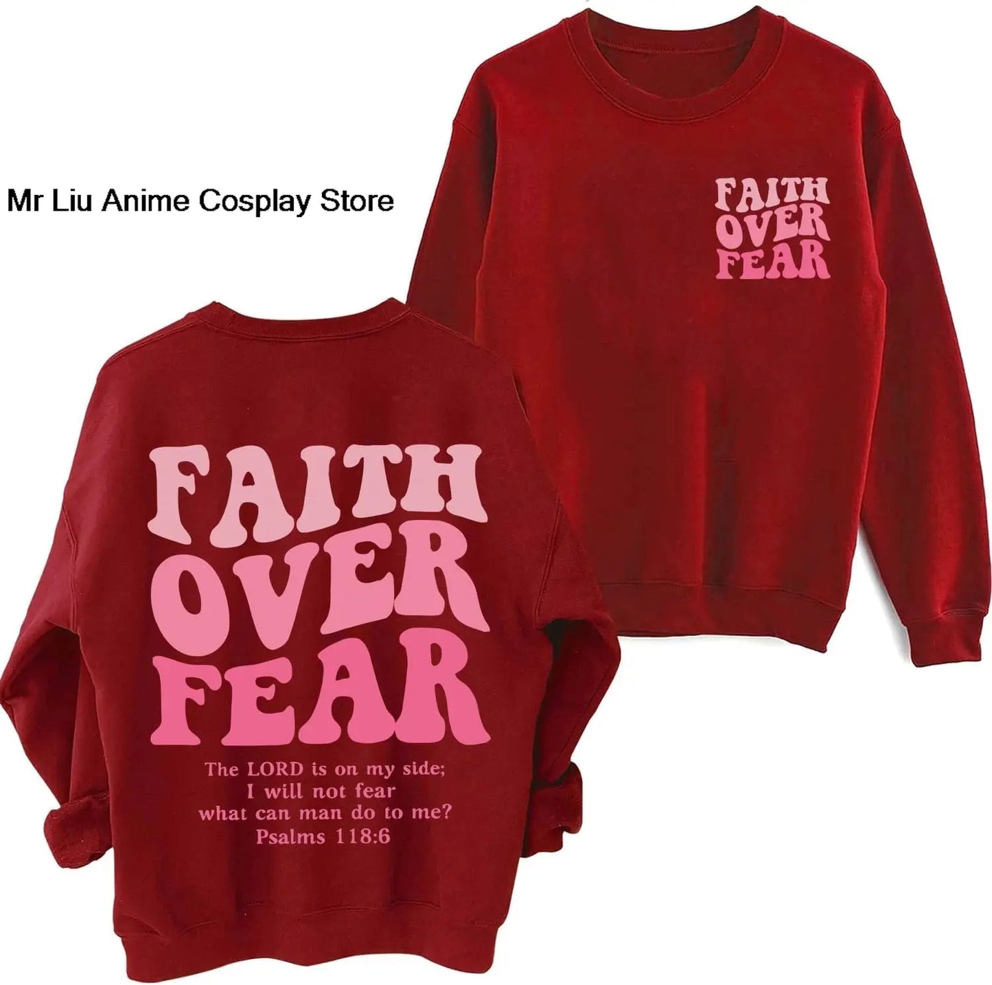 Faith Over Fear Hoodie Christian Jesus Bible Verse Faith Over Fear Sweatshirt Clothing Hebrews Revelation LLC