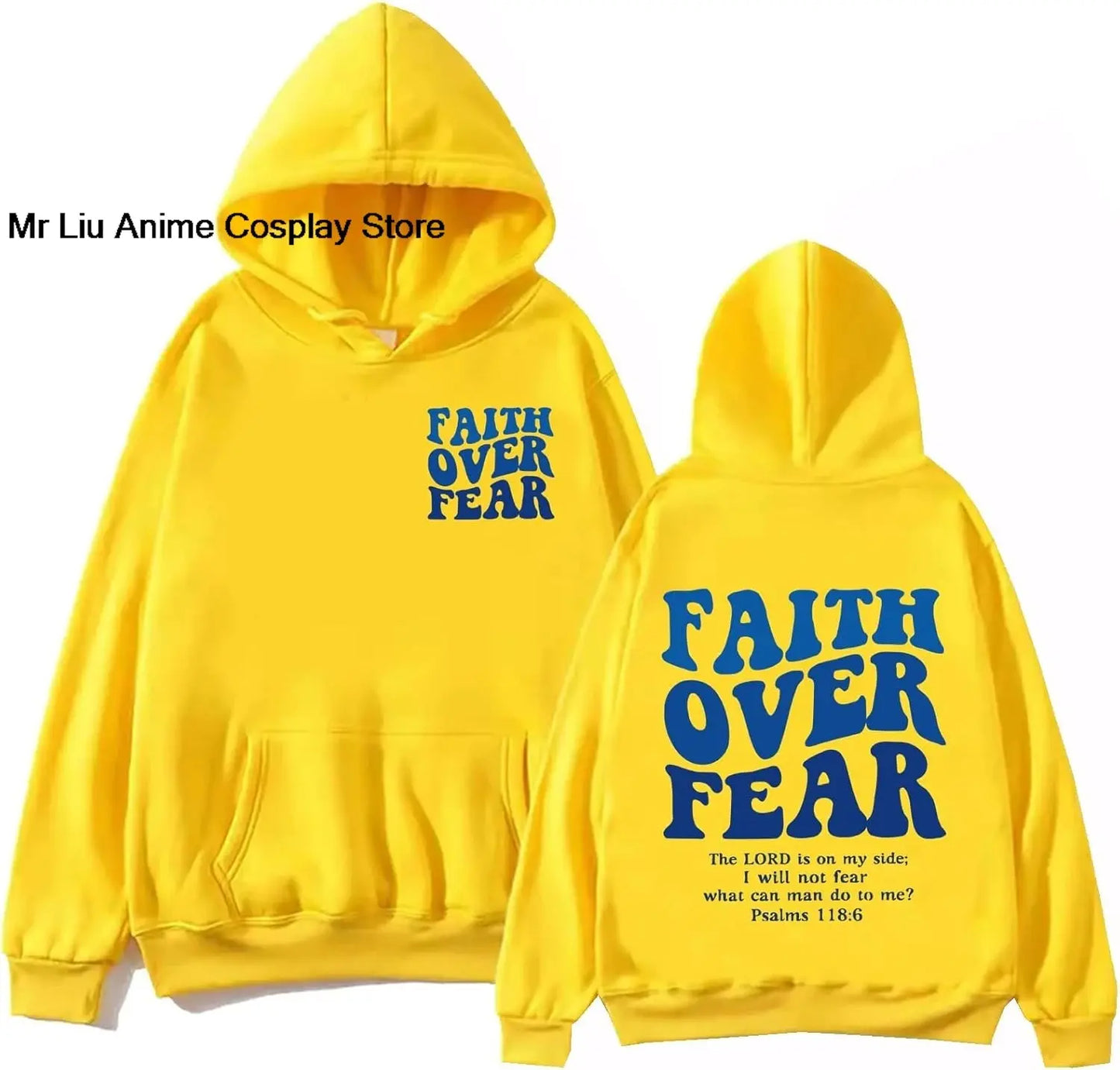 Faith Over Fear Hoodie Christian Jesus Bible Verse Faith Over Fear Sweatshirt Clothing Hebrews Revelation LLC