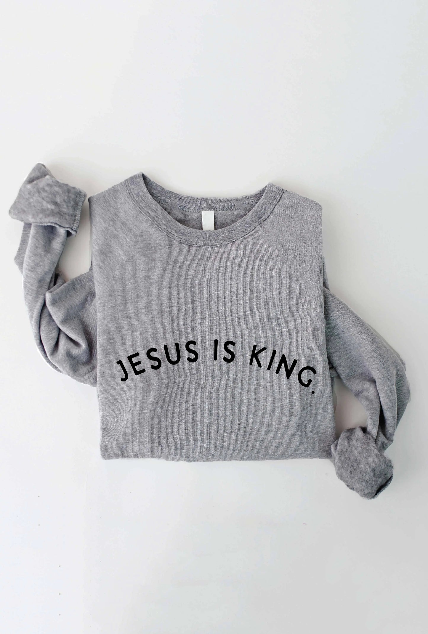 JESUS IS KING. Sweatshirt: BLACK / S OAT COLLECTIVE