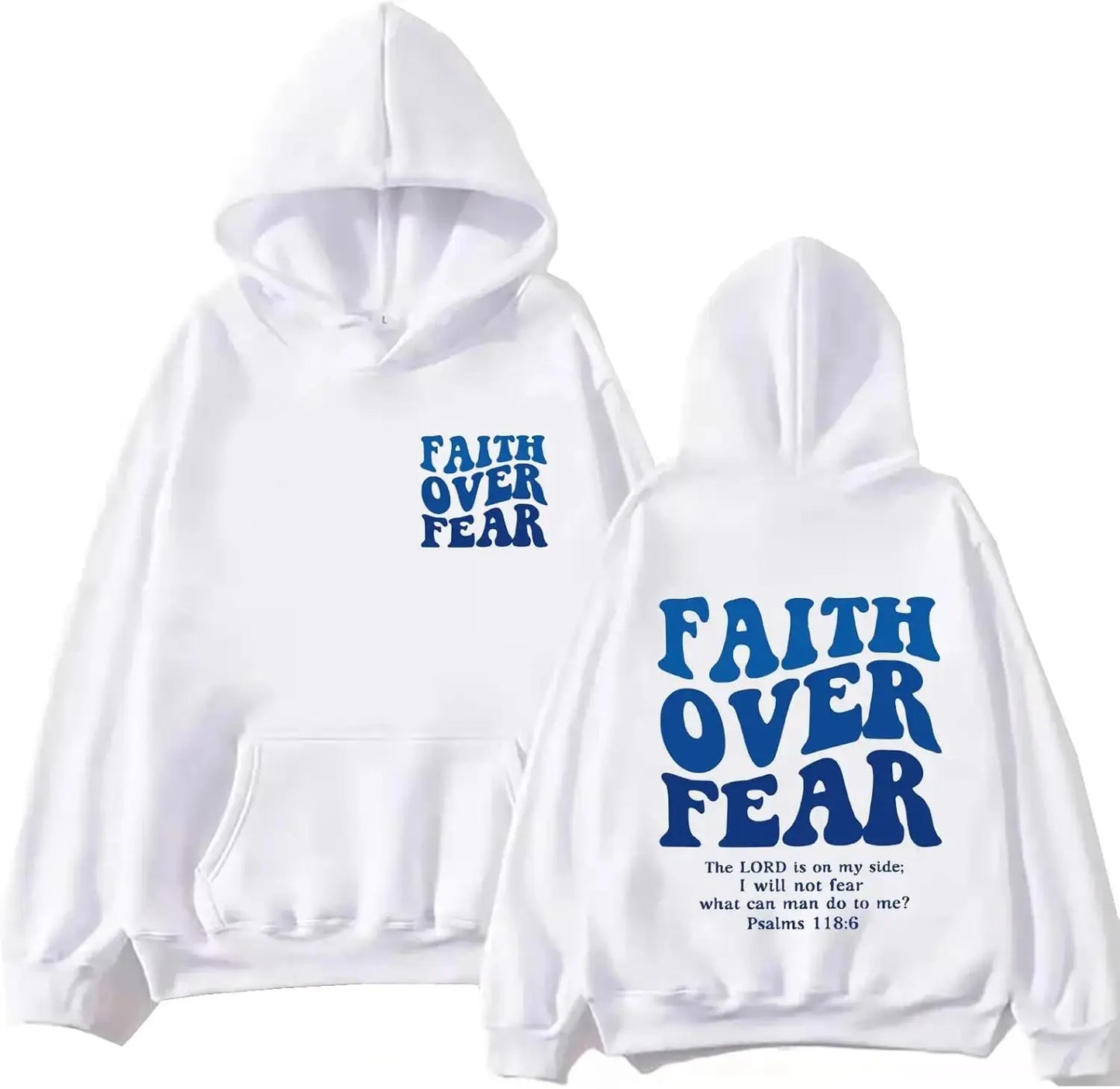 Faith Over Fear Hoodie Christian Jesus Bible Verse Faith Over Fear Sweatshirt Clothing Hebrews Revelation LLC