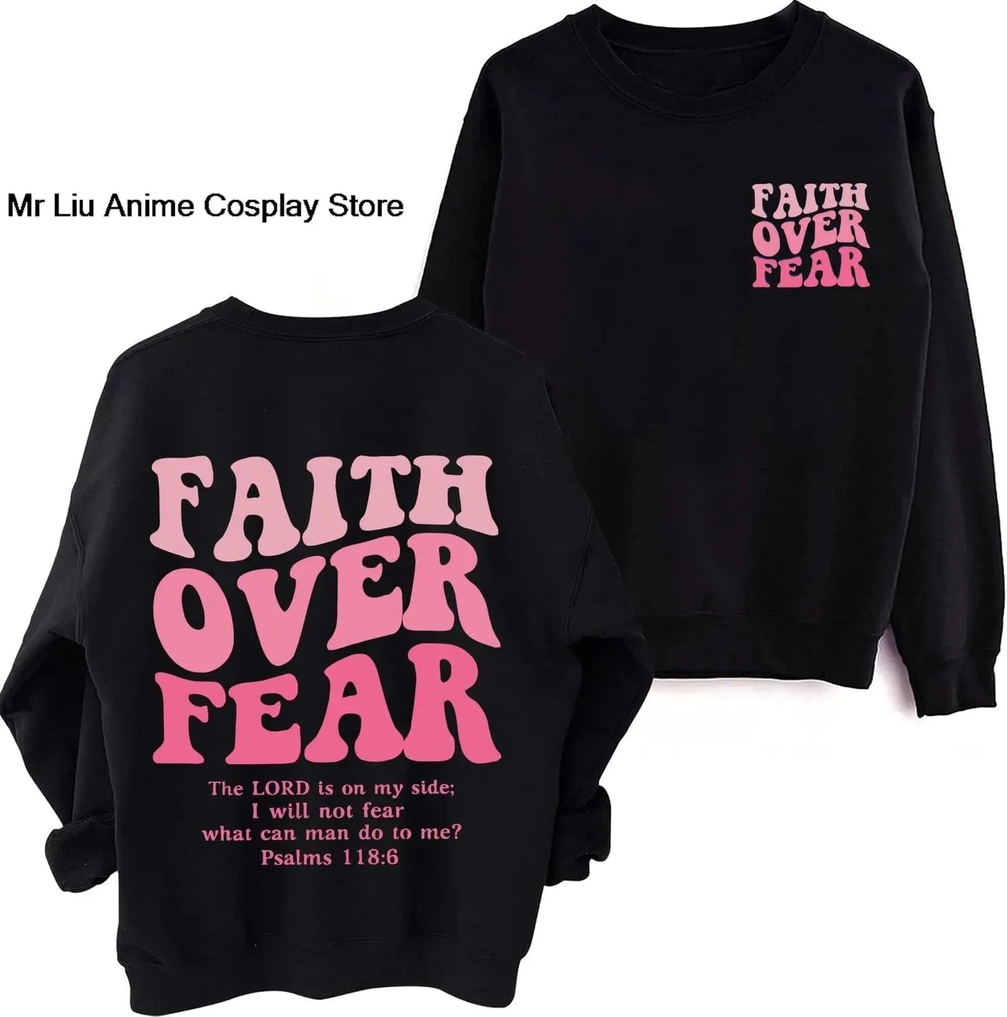 Faith Over Fear Hoodie Christian Jesus Bible Verse Faith Over Fear Sweatshirt Clothing Hebrews Revelation LLC