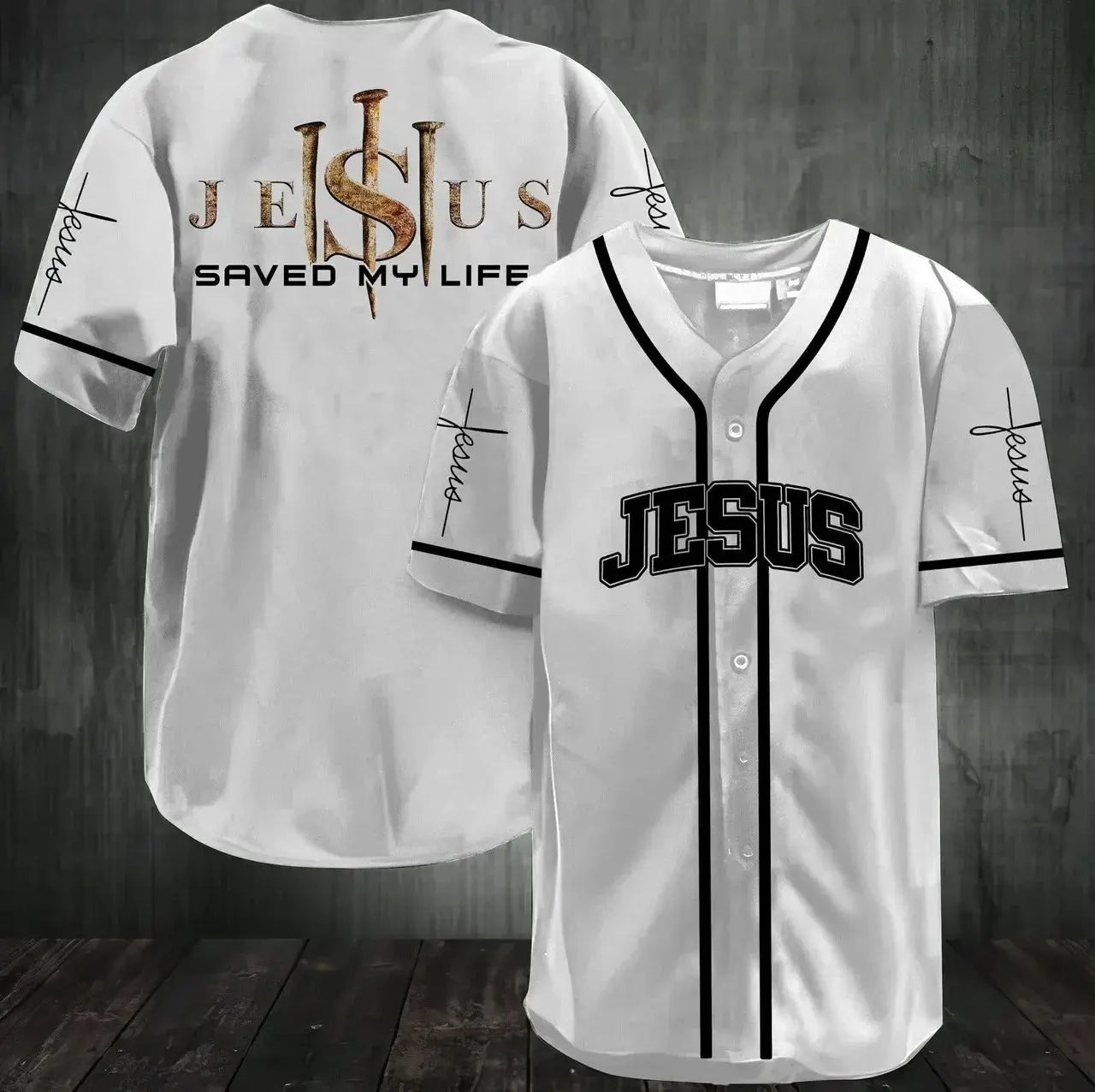 Jesus Save My Life Baseball Jersey Shirt 3D All Over Printed Baseball Jersey Shirts hip hop Tops eprolo