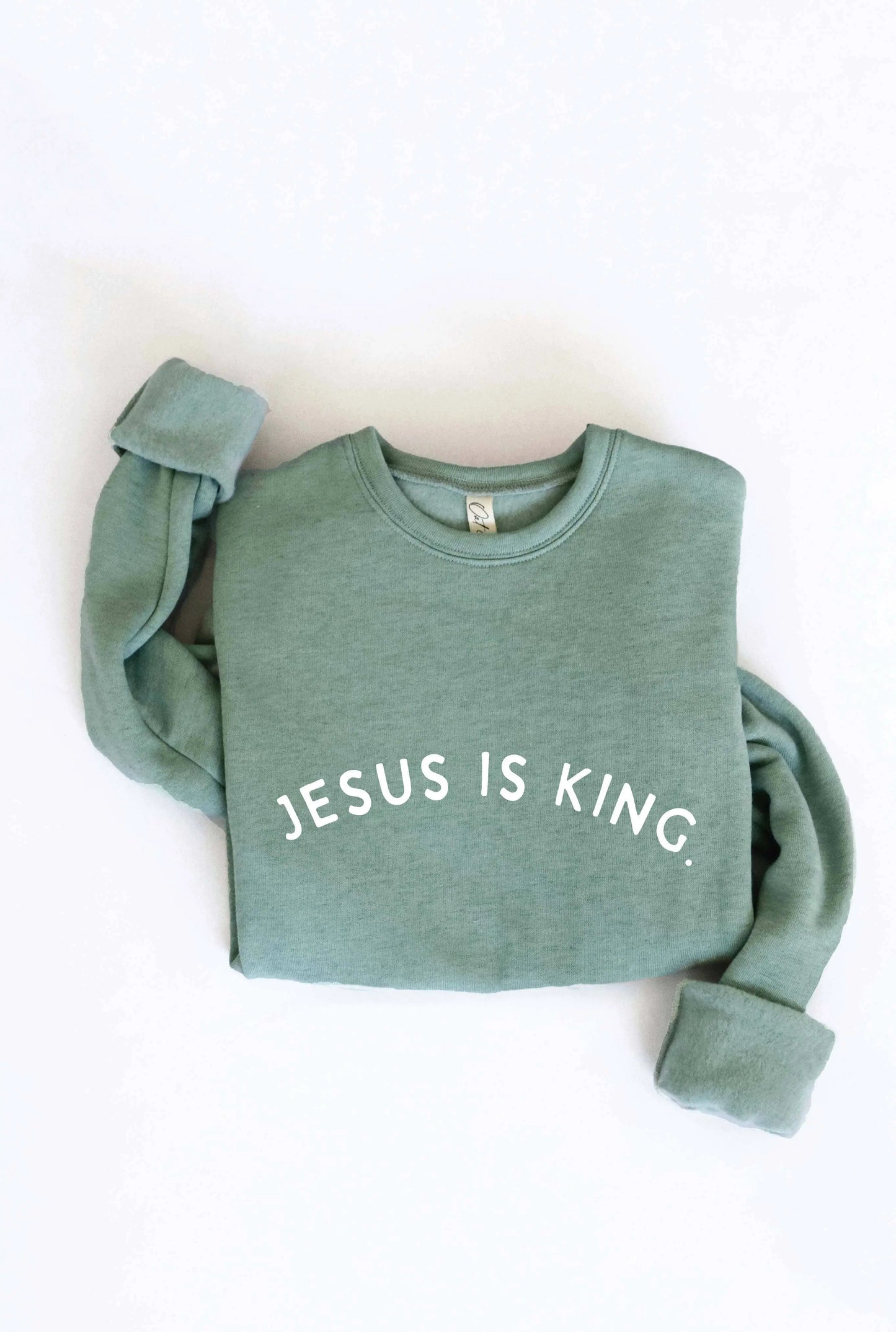 JESUS IS KING. Sweatshirt: BLACK / XL OAT COLLECTIVE