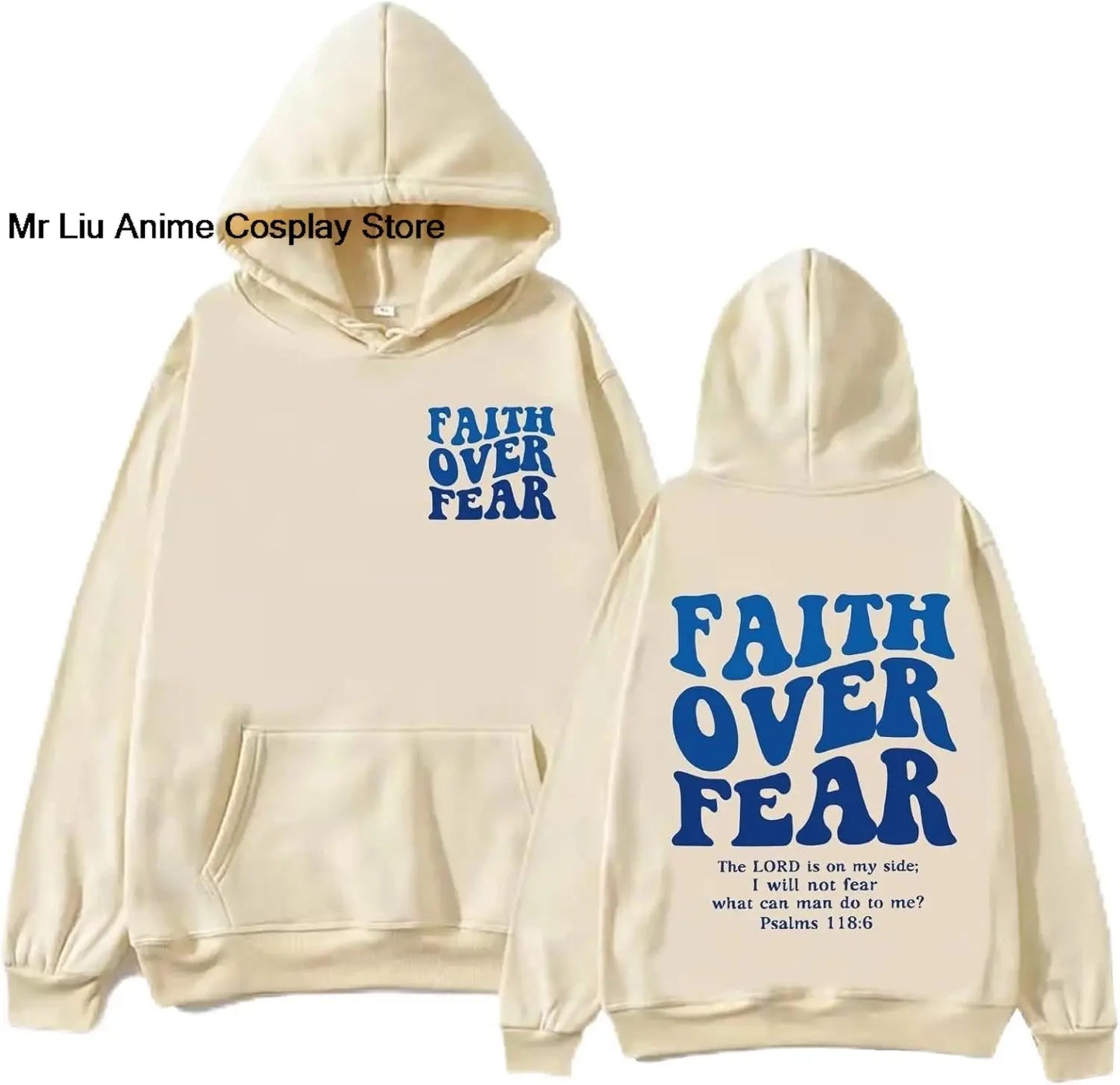 Faith Over Fear Hoodie Christian Jesus Bible Verse Faith Over Fear Sweatshirt Clothing Hebrews Revelation LLC