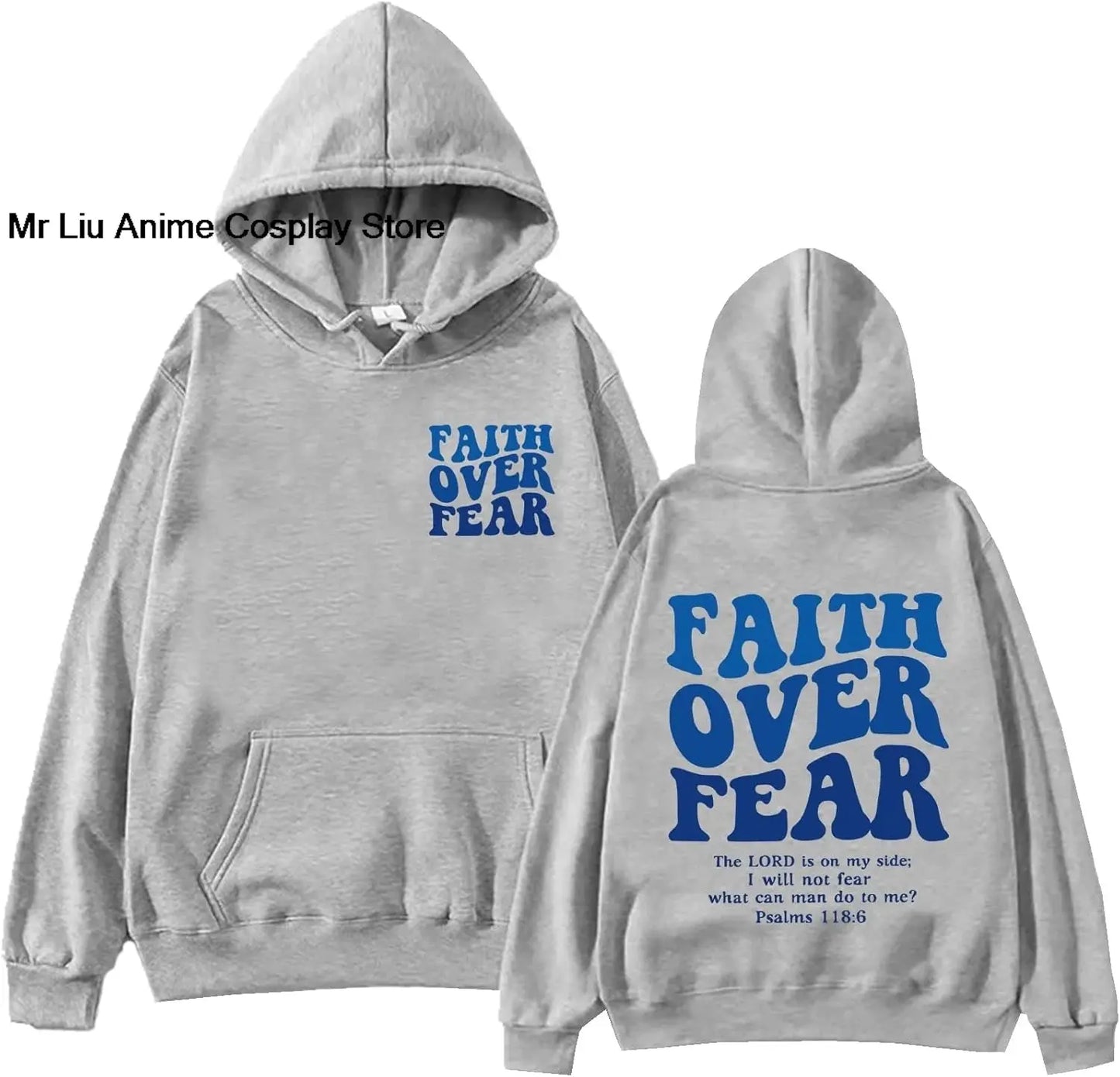 Faith Over Fear Hoodie Christian Jesus Bible Verse Faith Over Fear Sweatshirt Clothing Hebrews Revelation LLC