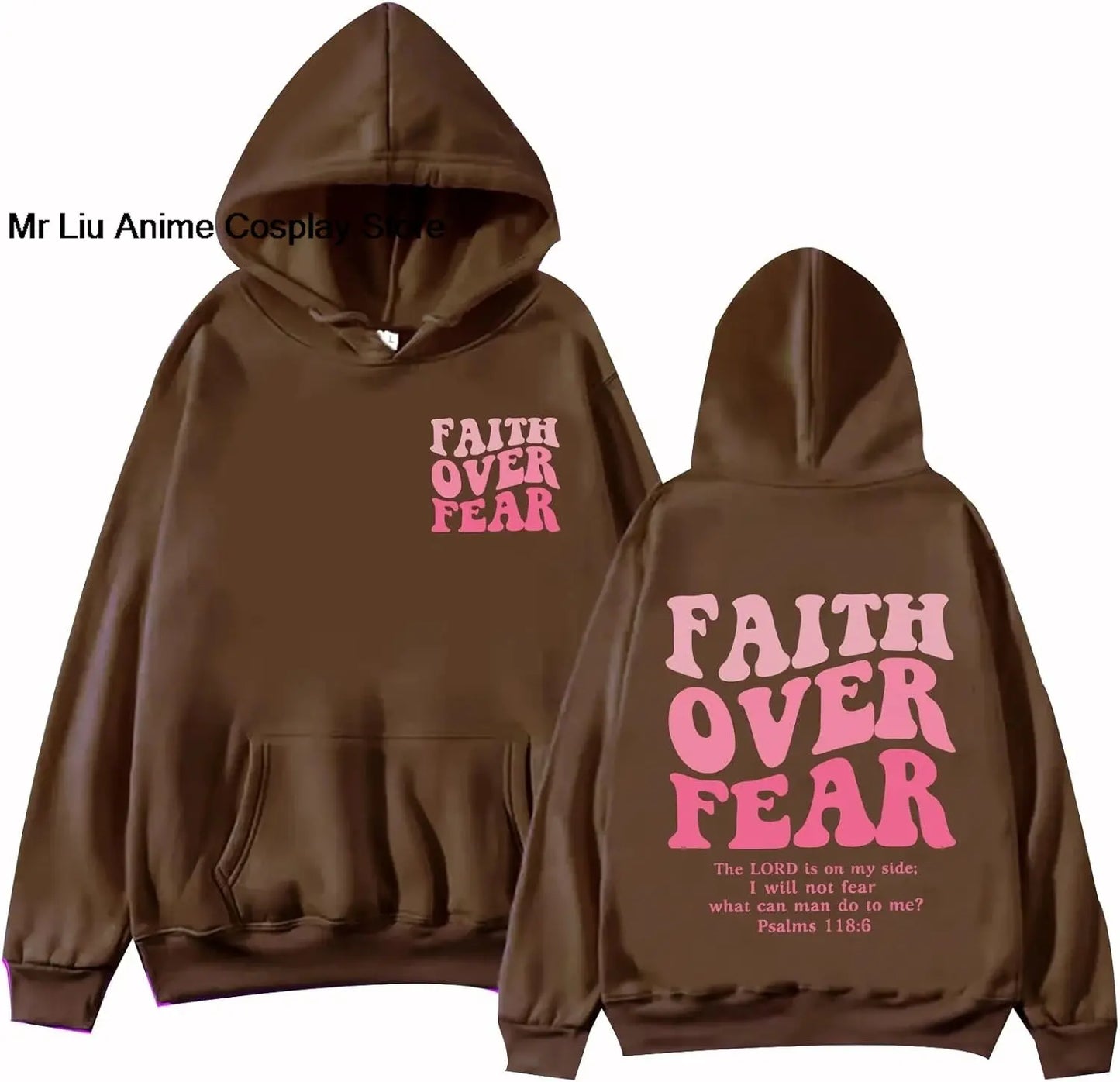 Faith Over Fear Hoodie Christian Jesus Bible Verse Faith Over Fear Sweatshirt Clothing Hebrews Revelation LLC