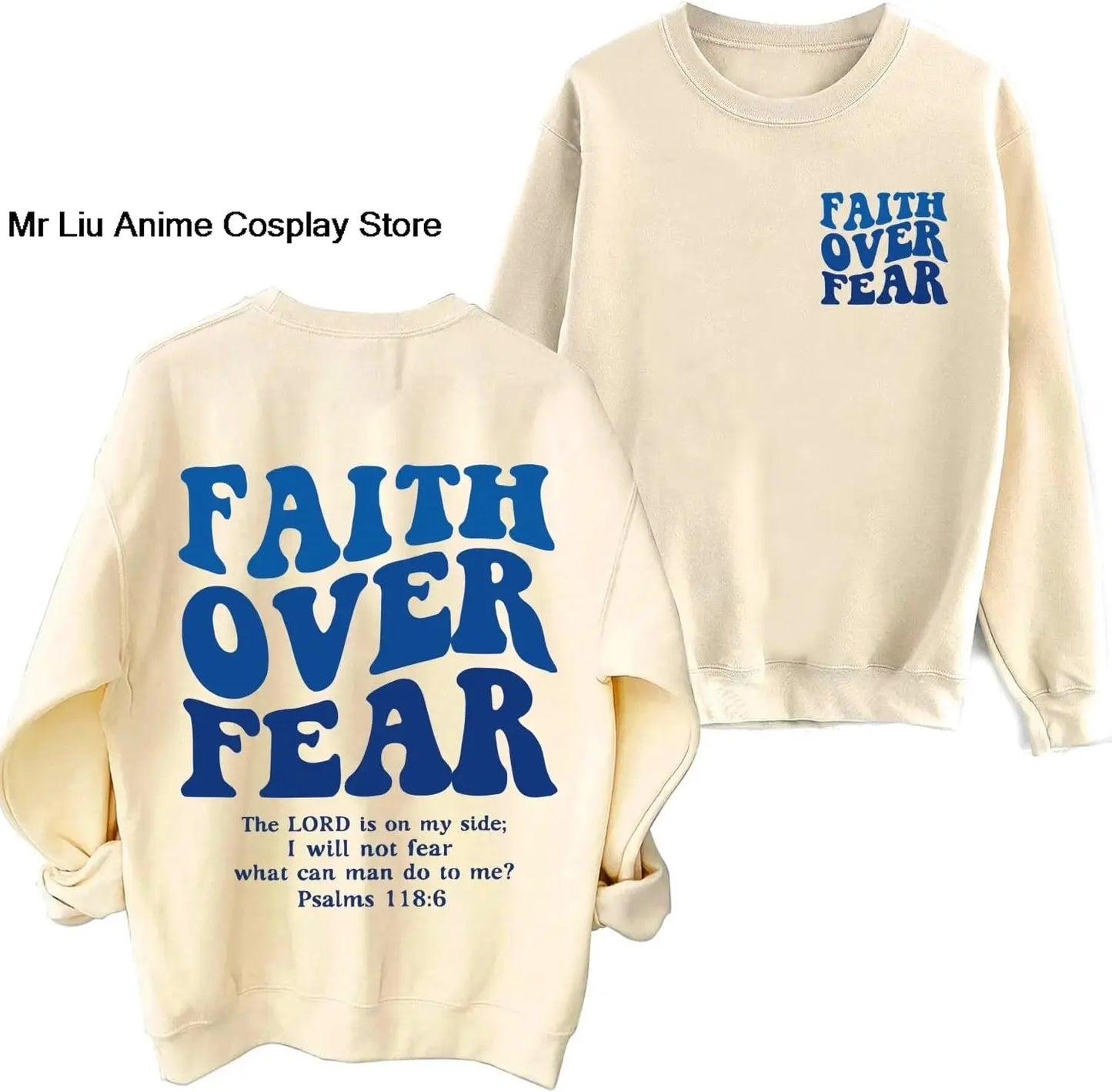 Faith Over Fear Hoodie Christian Jesus Bible Verse Faith Over Fear Sweatshirt Clothing Hebrews Revelation LLC