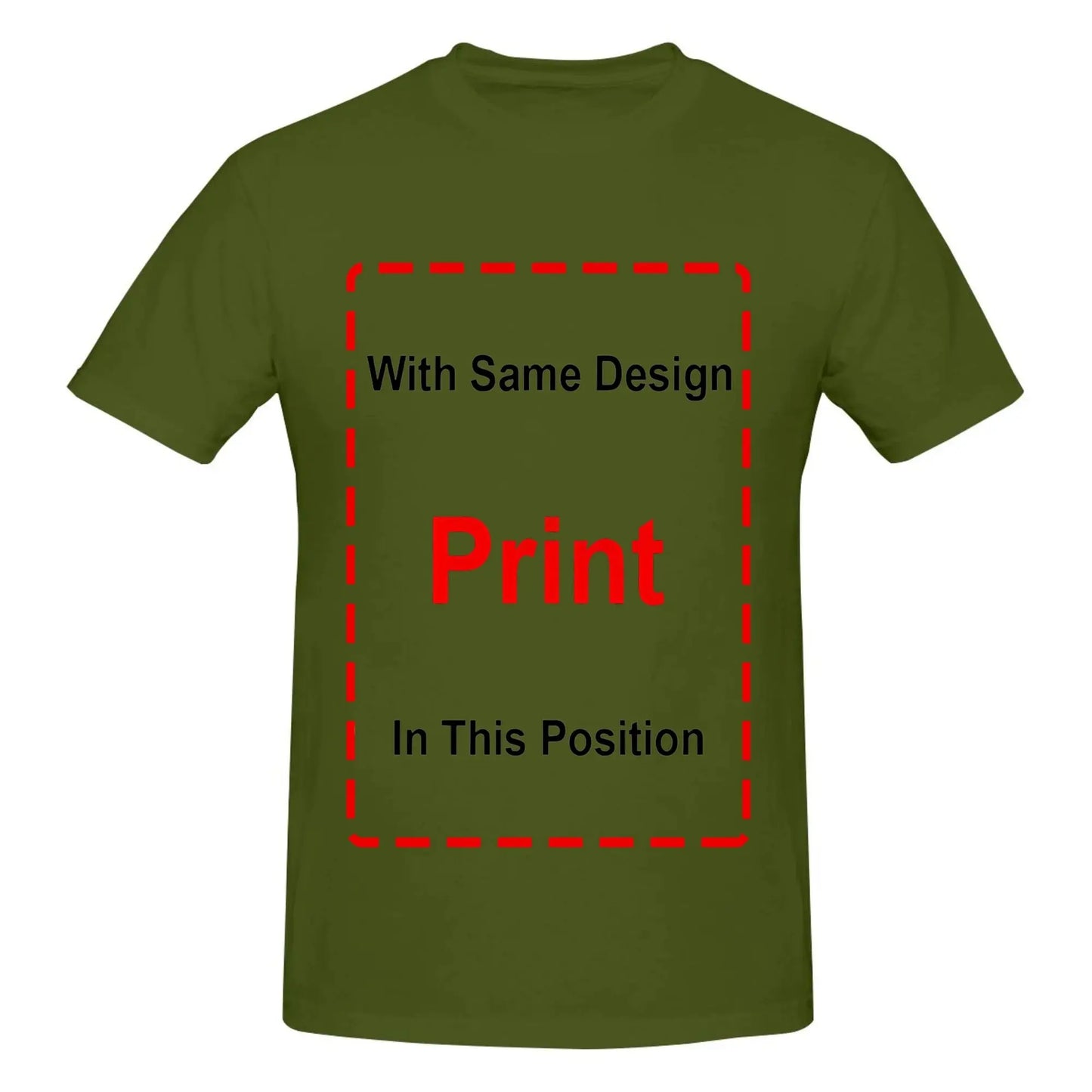 Green kids t-shirt customizable with Armor Of God design print placement guide