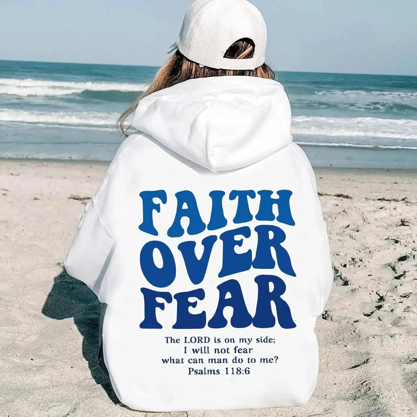 Faith Over Fear Hoodie Christian Jesus Bible Verse Faith Over Fear Sweatshirt Clothing Hebrews Revelation LLC
