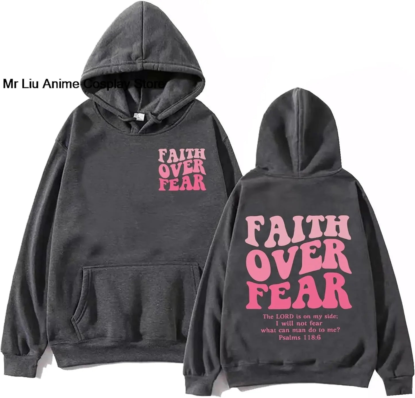 Faith Over Fear Hoodie Christian Jesus Bible Verse Faith Over Fear Sweatshirt Clothing Hebrews Revelation LLC