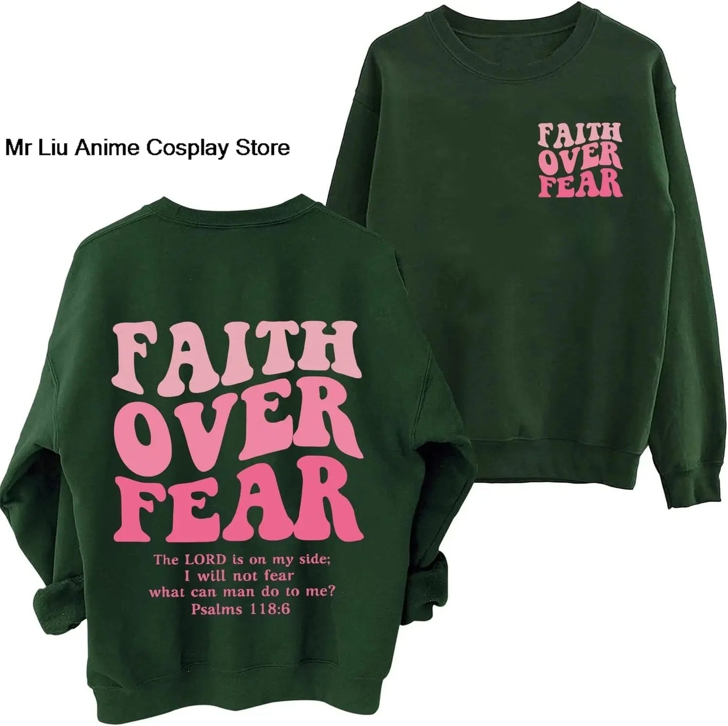 Faith Over Fear Hoodie Christian Jesus Bible Verse Faith Over Fear Sweatshirt Clothing Hebrews Revelation LLC