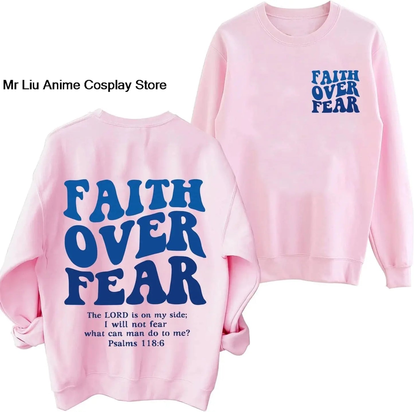 Faith Over Fear Hoodie Christian Jesus Bible Verse Faith Over Fear Sweatshirt Clothing Hebrews Revelation LLC