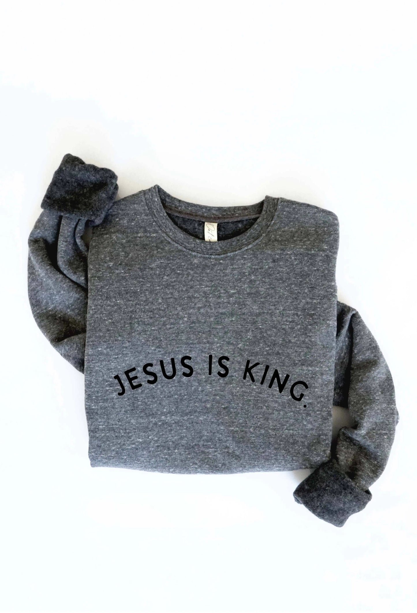 JESUS IS KING. Sweatshirt: BLACK / M OAT COLLECTIVE
