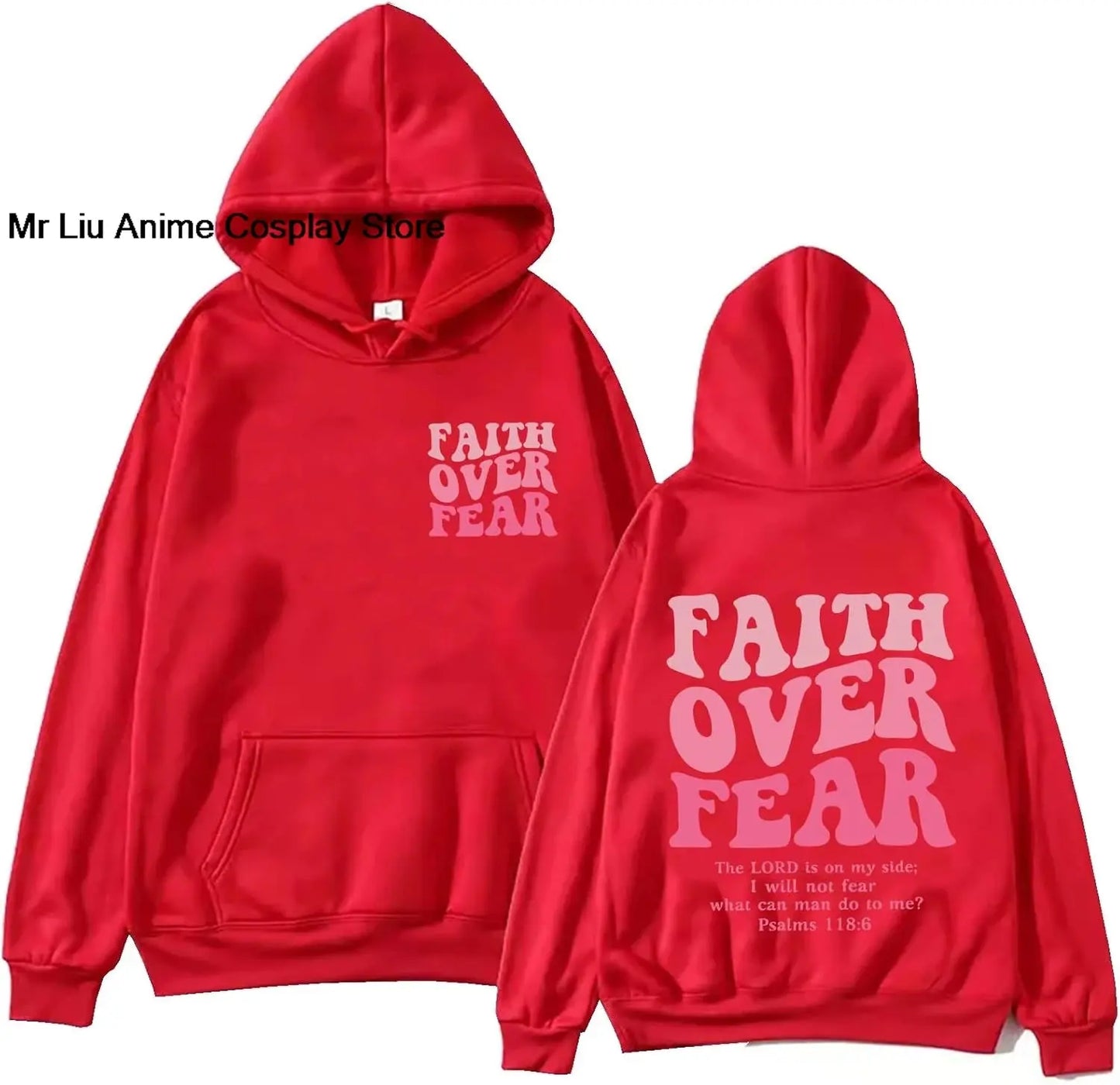 Faith Over Fear Hoodie Christian Jesus Bible Verse Faith Over Fear Sweatshirt Clothing Hebrews Revelation LLC