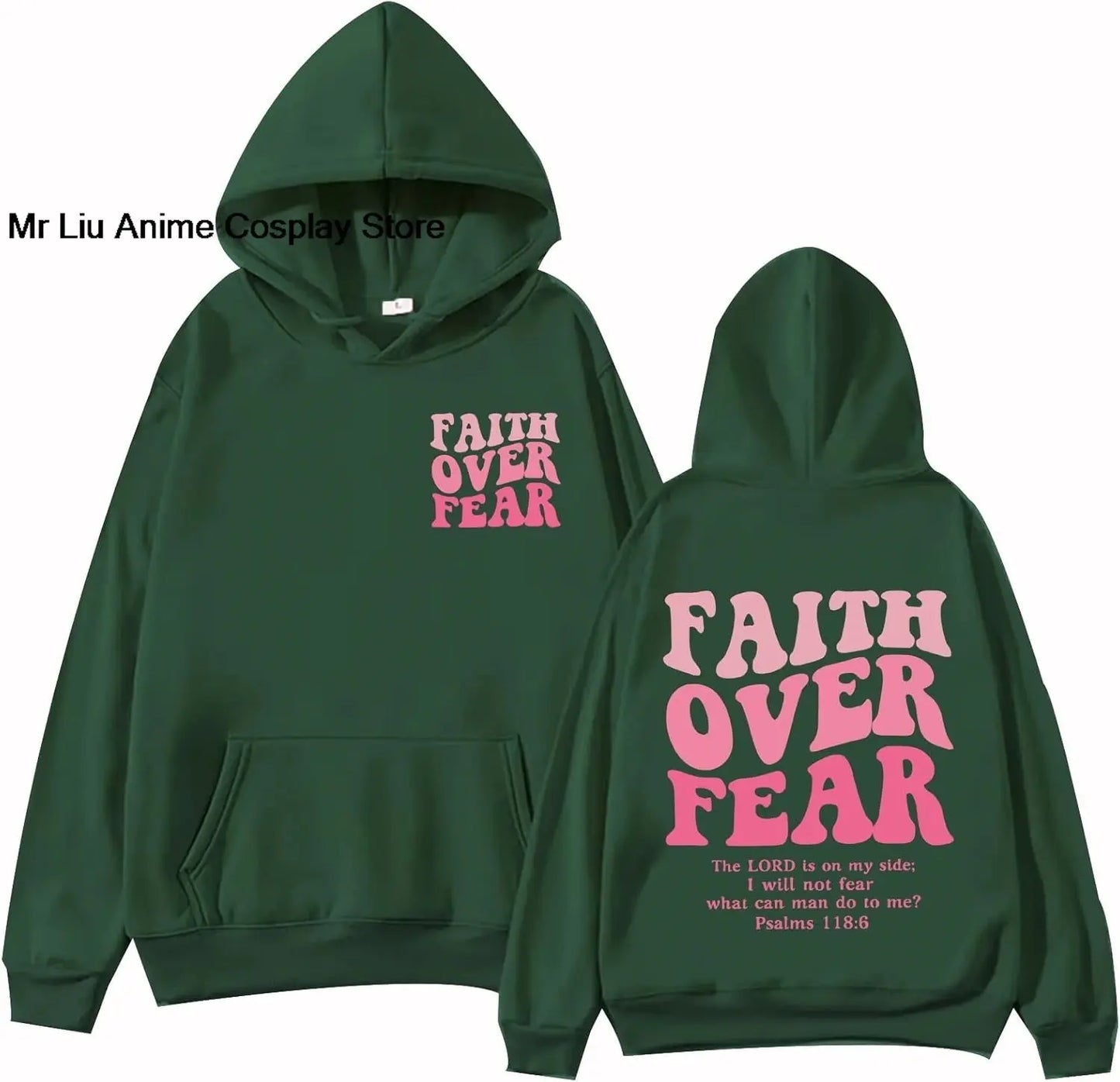 Faith Over Fear Hoodie Christian Jesus Bible Verse Faith Over Fear Sweatshirt Clothing Hebrews Revelation LLC