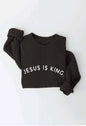 JESUS IS KING. Sweatshirt: BLACK / XL OAT COLLECTIVE