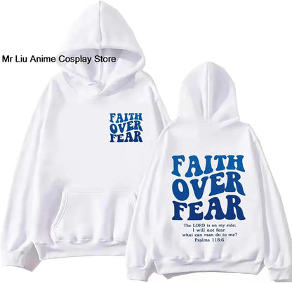 Faith Over Fear Hoodie Christian Jesus Bible Verse Faith Over Fear Sweatshirt Clothing Hebrews Revelation LLC