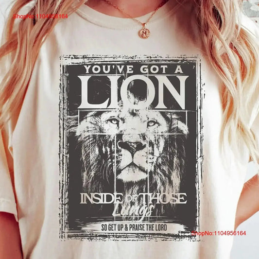 Lion in Lungs Christian T Shirt Religion Bible Verse Vintage Jesus Aesthetic Boho s vintage Washed fashion Unisex Soft eprolo