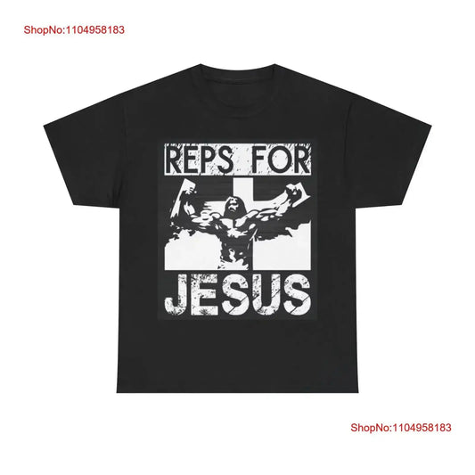 Reps For Jesus T Shirt Funny Gym Gear Workout God Heavy Cotton vintage Washed Top For Everyday Wear graphic Slightly Hebrews revelation