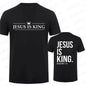 T Shirt Tees for Men Jesus Is King Print Fashion Casual Short Sleeve T-shirt for Summer Casual T-shirts Christian Faith Tshirts Hebrews Revelation LLC