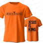 T Shirt Tees for Men Jesus Is King Print Fashion Casual Short Sleeve T-shirt for Summer Casual T-shirts Christian Faith Tshirts Hebrews Revelation LLC