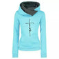 Autumn Winter Hoodies Sweatshirts Women Faith Embroidered Sweatshirt Long Sleeve Pullovers Christmas Casual Warm Hooded Tops eprolo