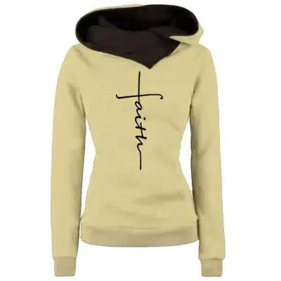 Autumn Winter Hoodies Sweatshirts Women Faith Embroidered Sweatshirt Long Sleeve Pullovers Christmas Casual Warm Hooded Tops eprolo