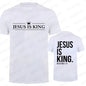 T Shirt Tees for Men Jesus Is King Print Fashion Casual Short Sleeve T-shirt for Summer Casual T-shirts Christian Faith Tshirts Hebrews Revelation LLC