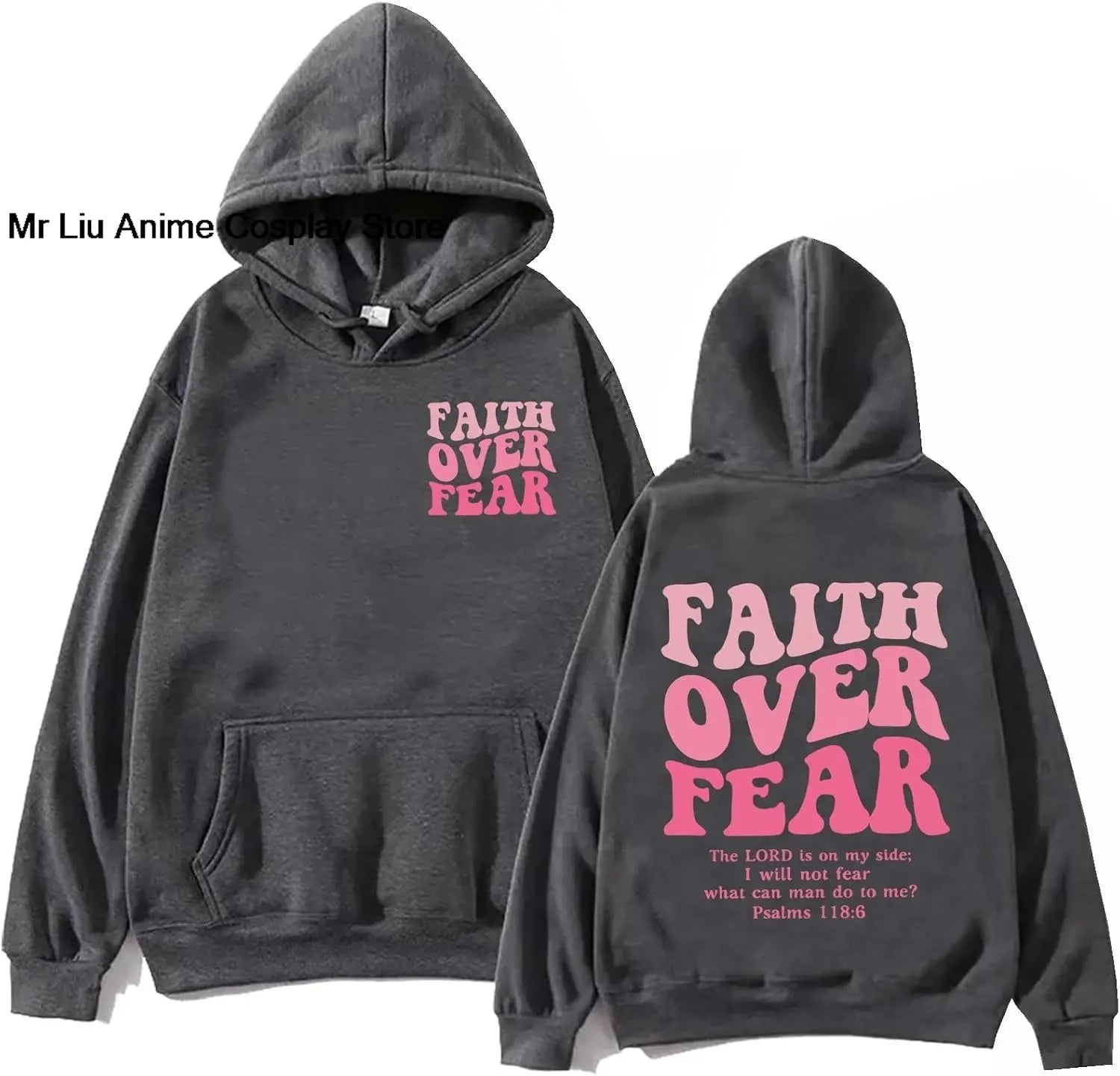 Faith Over Fear Hoodie Christian Jesus Bible Verse Faith Over Fear Sweatshirt Clothing Hebrews Revelation LLC