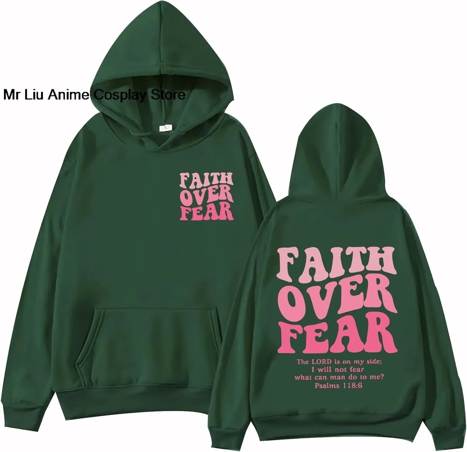 Faith Over Fear Hoodie Christian Jesus Bible Verse Faith Over Fear Sweatshirt Clothing Hebrews Revelation LLC
