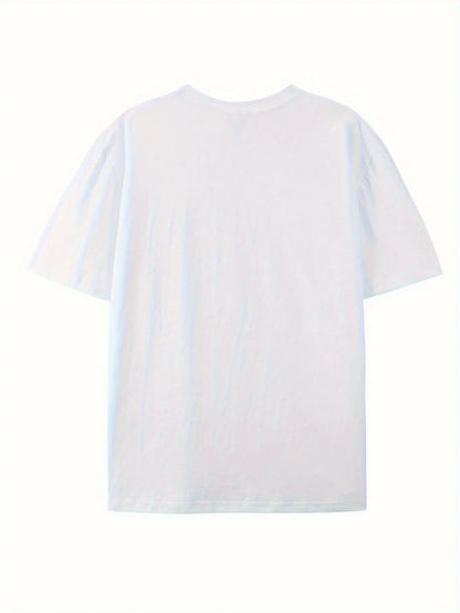 Men's 100% Cotton Crew Neck T-Shirt with "JESUS" Print, Casual Sports Style, Breathable Knit Fabric eprolo