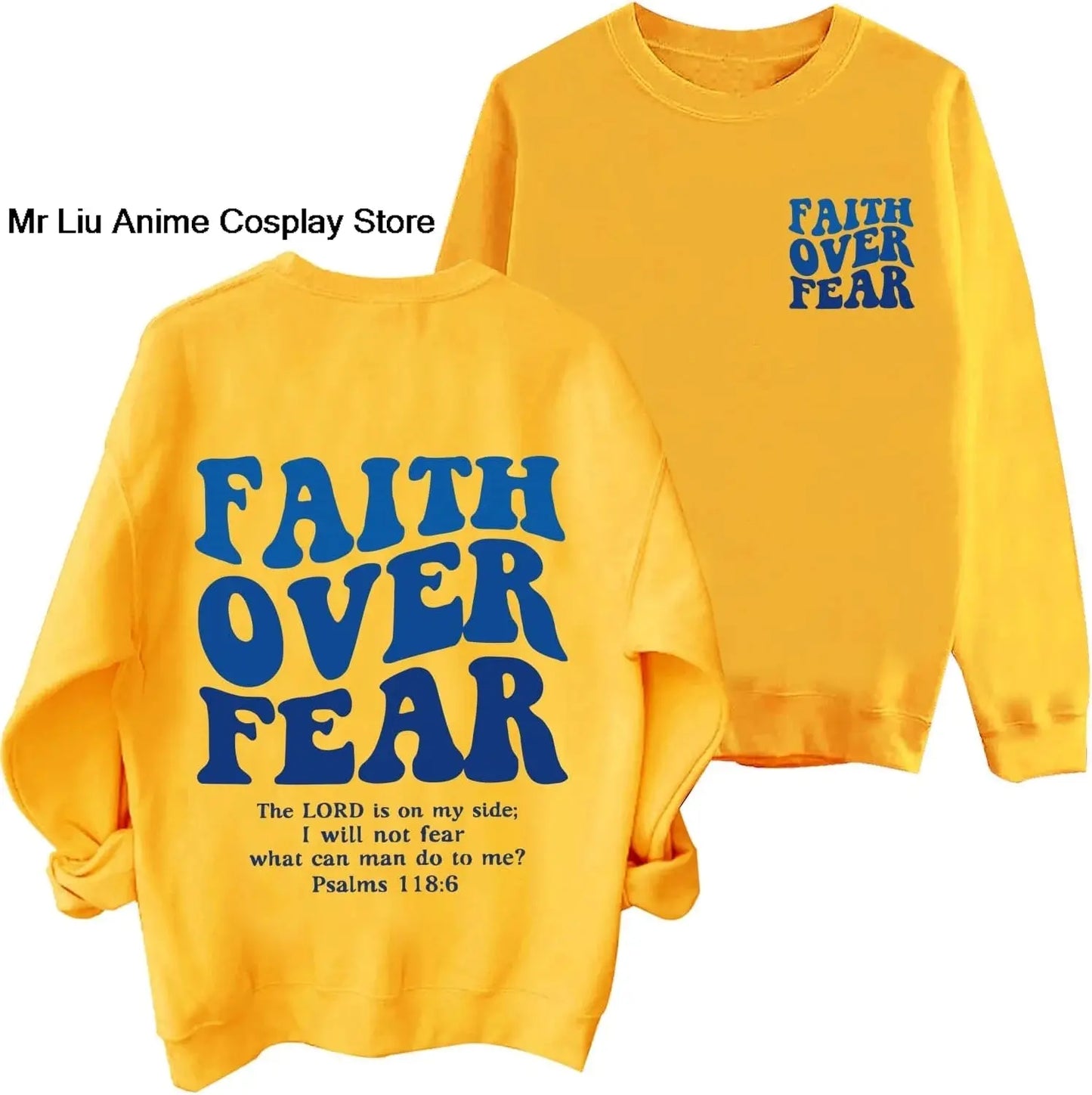 Faith Over Fear Hoodie Christian Jesus Bible Verse Faith Over Fear Sweatshirt Clothing Hebrews Revelation LLC