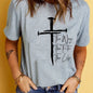 Love Like Jesus Print T-Shirt, Short Sleeve Crew Neck Casual Top For Summer & Spring, Women's Clothing Hebrews Revelation LLC