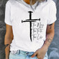 Love Like Jesus Print T-Shirt, Short Sleeve Crew Neck Casual Top For Summer & Spring, Women's Clothing Hebrews Revelation LLC