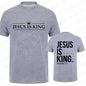 T Shirt Tees for Men Jesus Is King Print Fashion Casual Short Sleeve T-shirt for Summer Casual T-shirts Christian Faith Tshirts Hebrews Revelation LLC