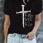 Love Like Jesus Print T-Shirt, Short Sleeve Crew Neck Casual Top For Summer & Spring, Women's Clothing Hebrews Revelation LLC